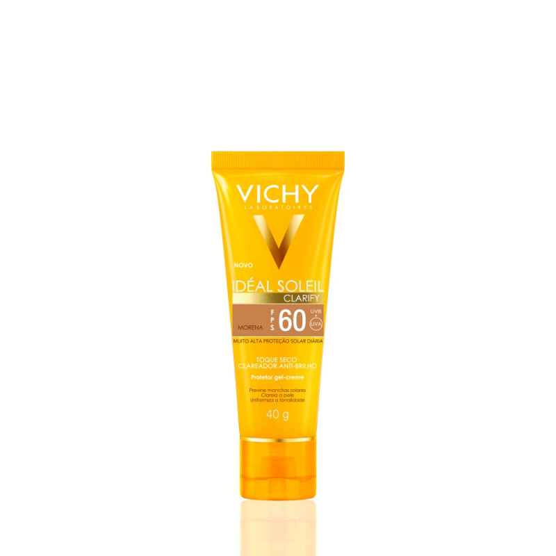 IDÉAL SOLEIL CLARIFY PROTETOR SOLAR FACIAL COR MORENA FPS60 VICHY 40G