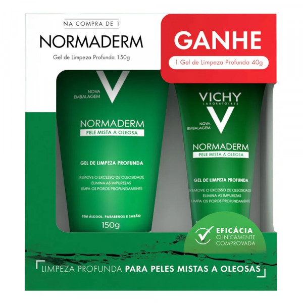 KIT NORMADERM GEL DE LIMPEZA PROFUNDA 150G + 40G VICHY